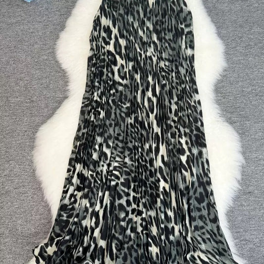 Animal print maxi skirt