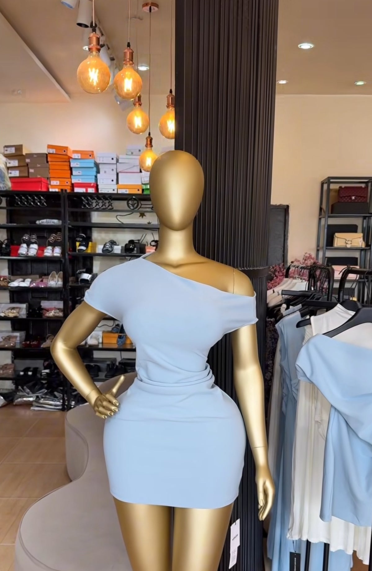 Off shoulder mini dress
