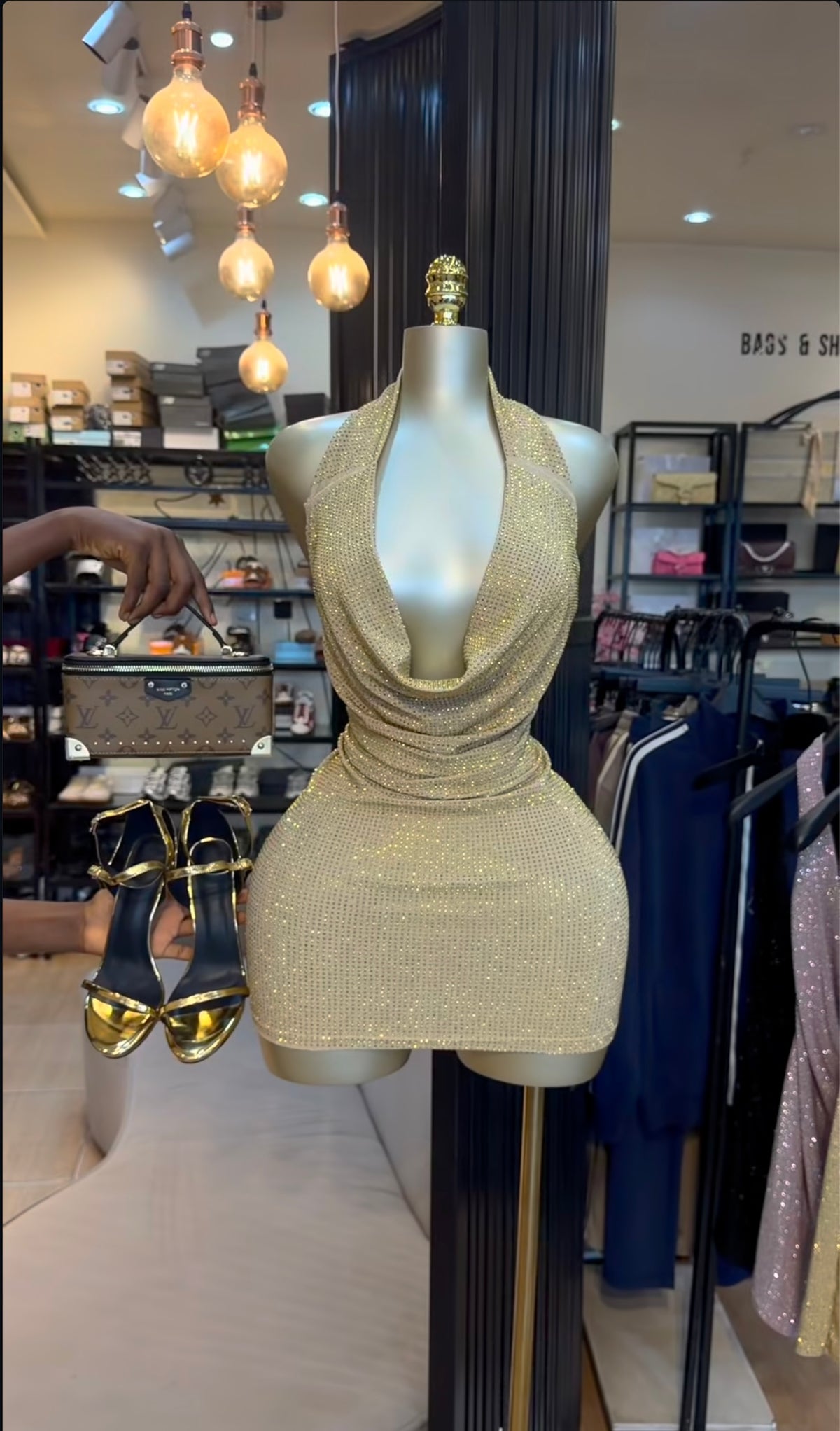 Rhinestone mini dress