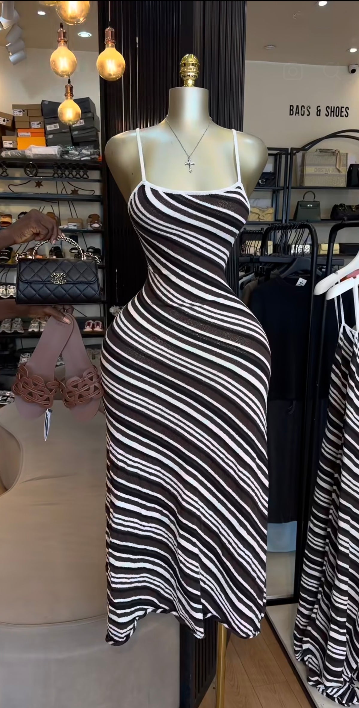 Stripe maxi dress