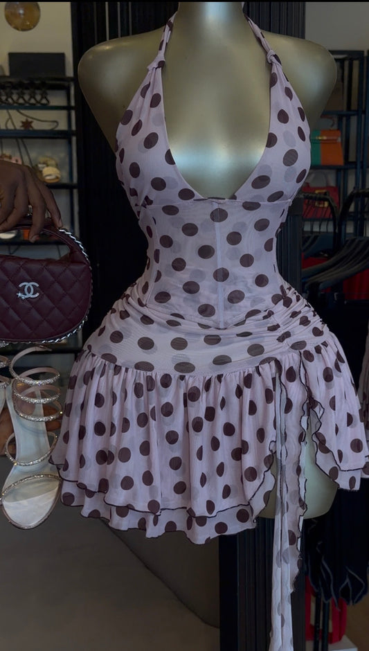 Polker dot skirt set
