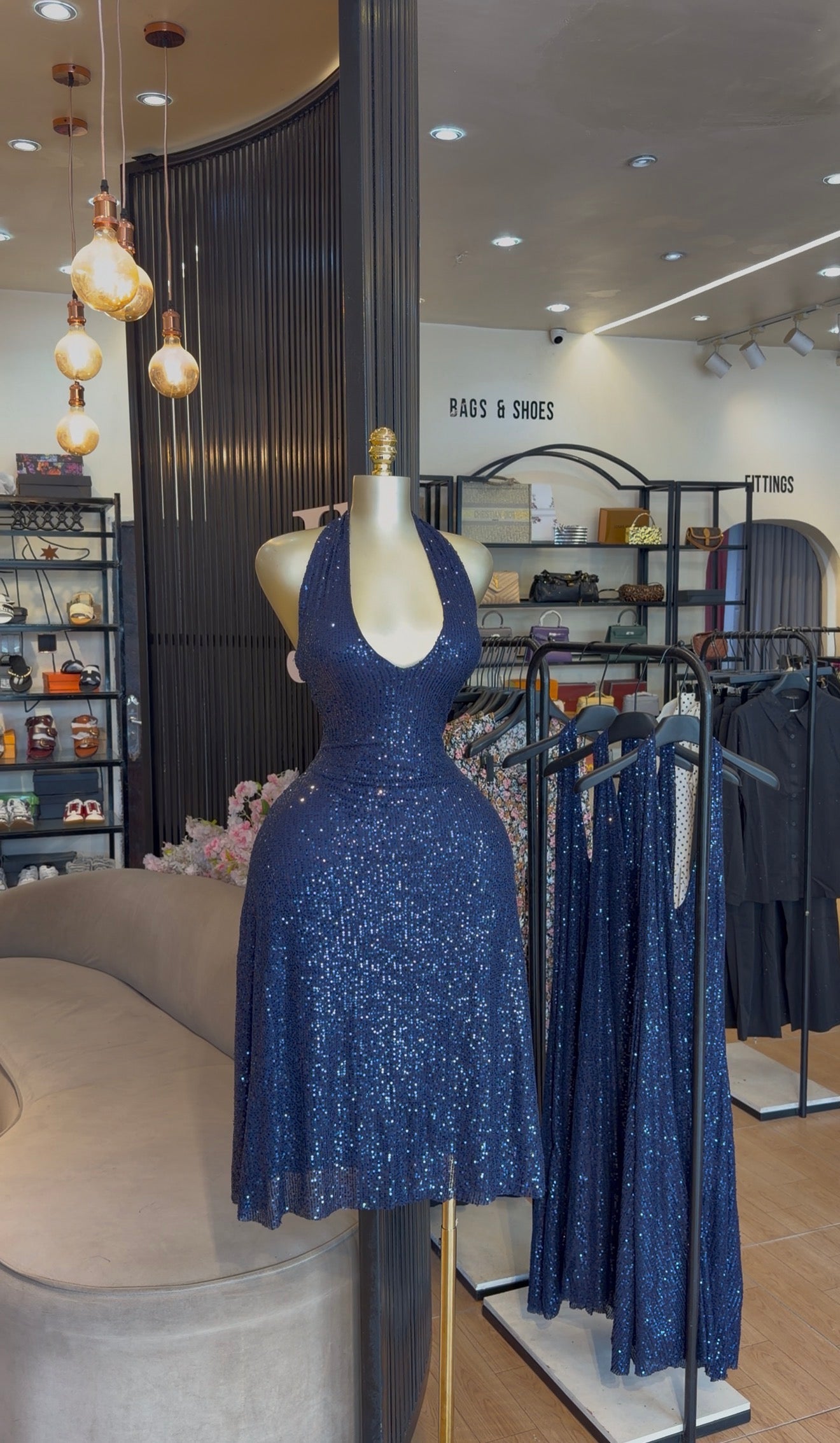 Blue sequence dress