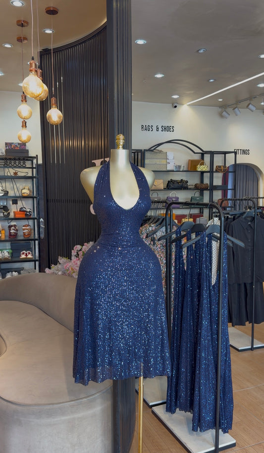 Blue sequence dress