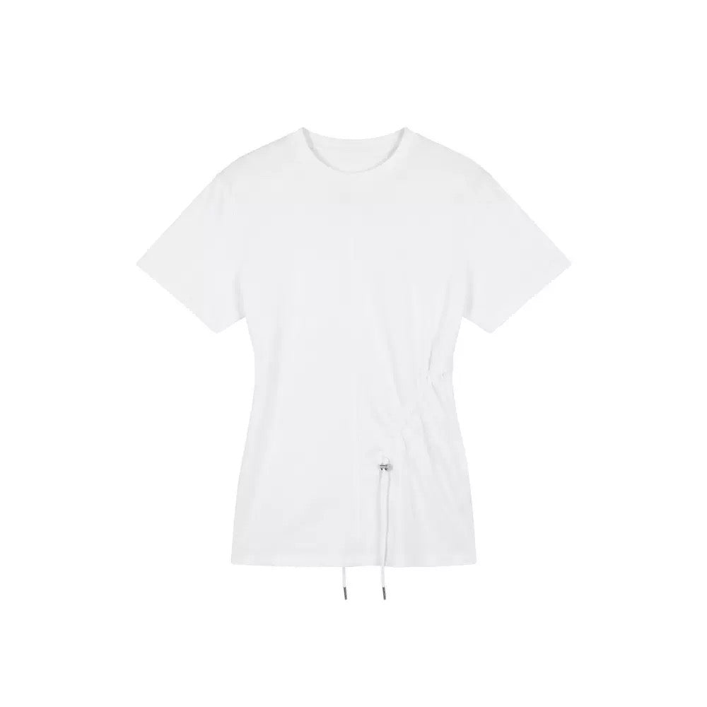 White drawstring top
