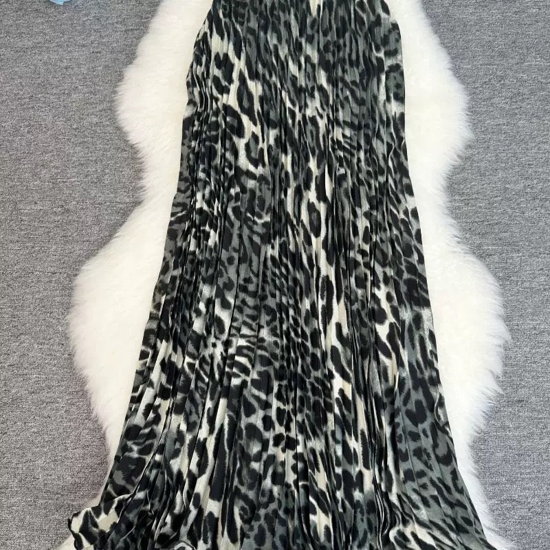 Animal print maxi skirt