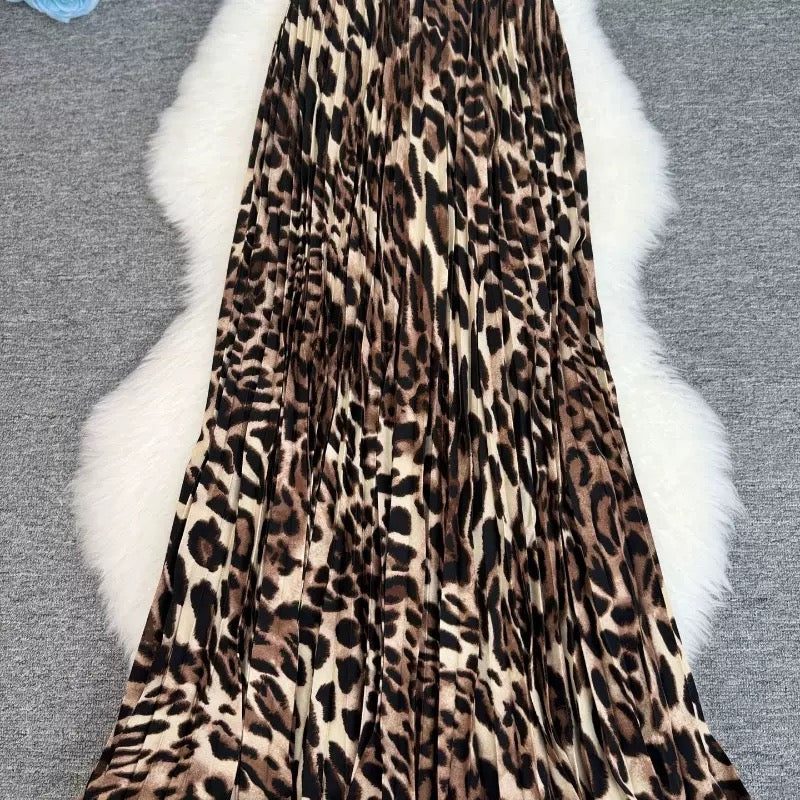 Animal print maxi skirt