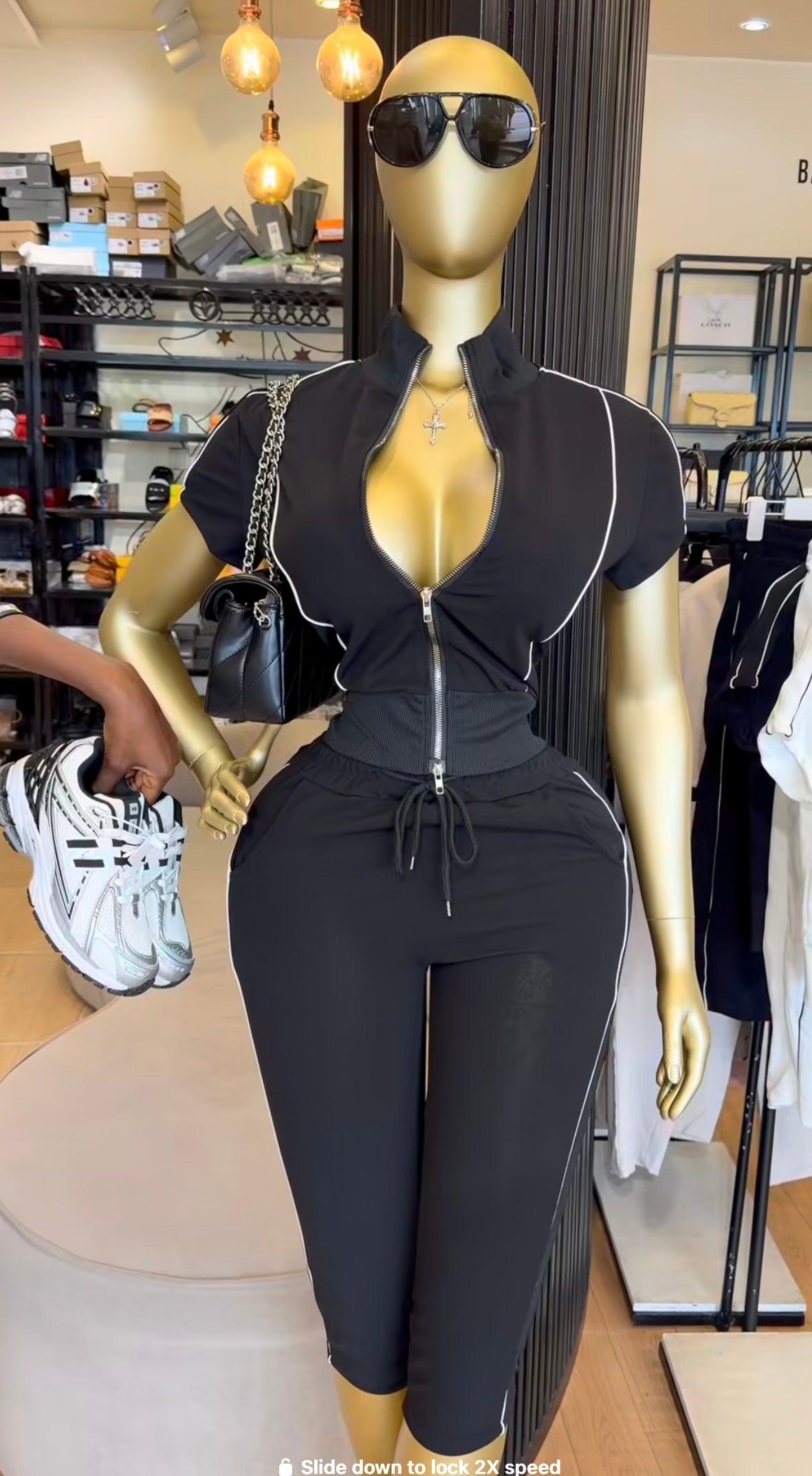 Black and white tracksuit