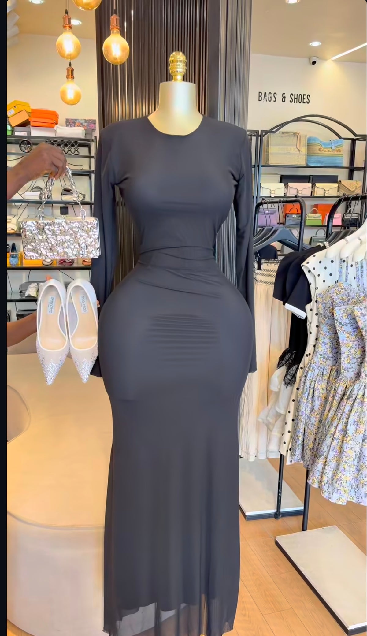 Black Longsleeve maxi dress