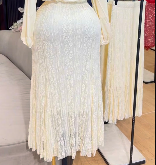 Butter yellow net skirt