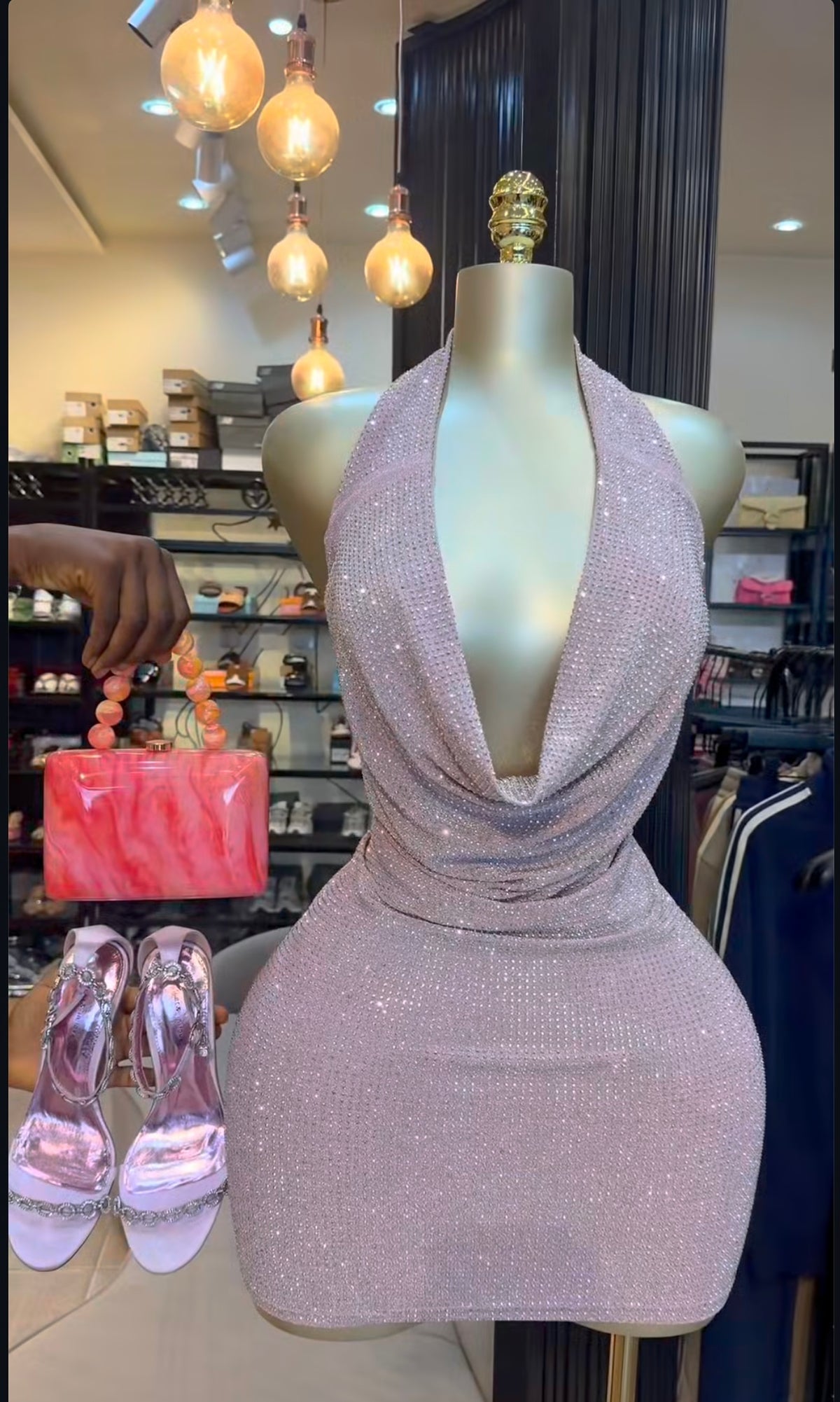 Rhinestone mini dress