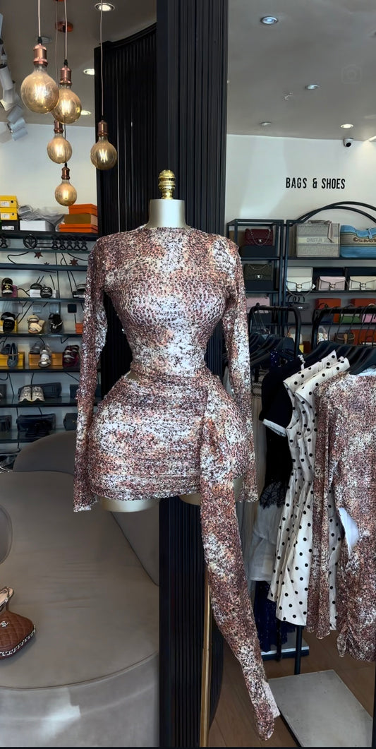 Brown sequence dress