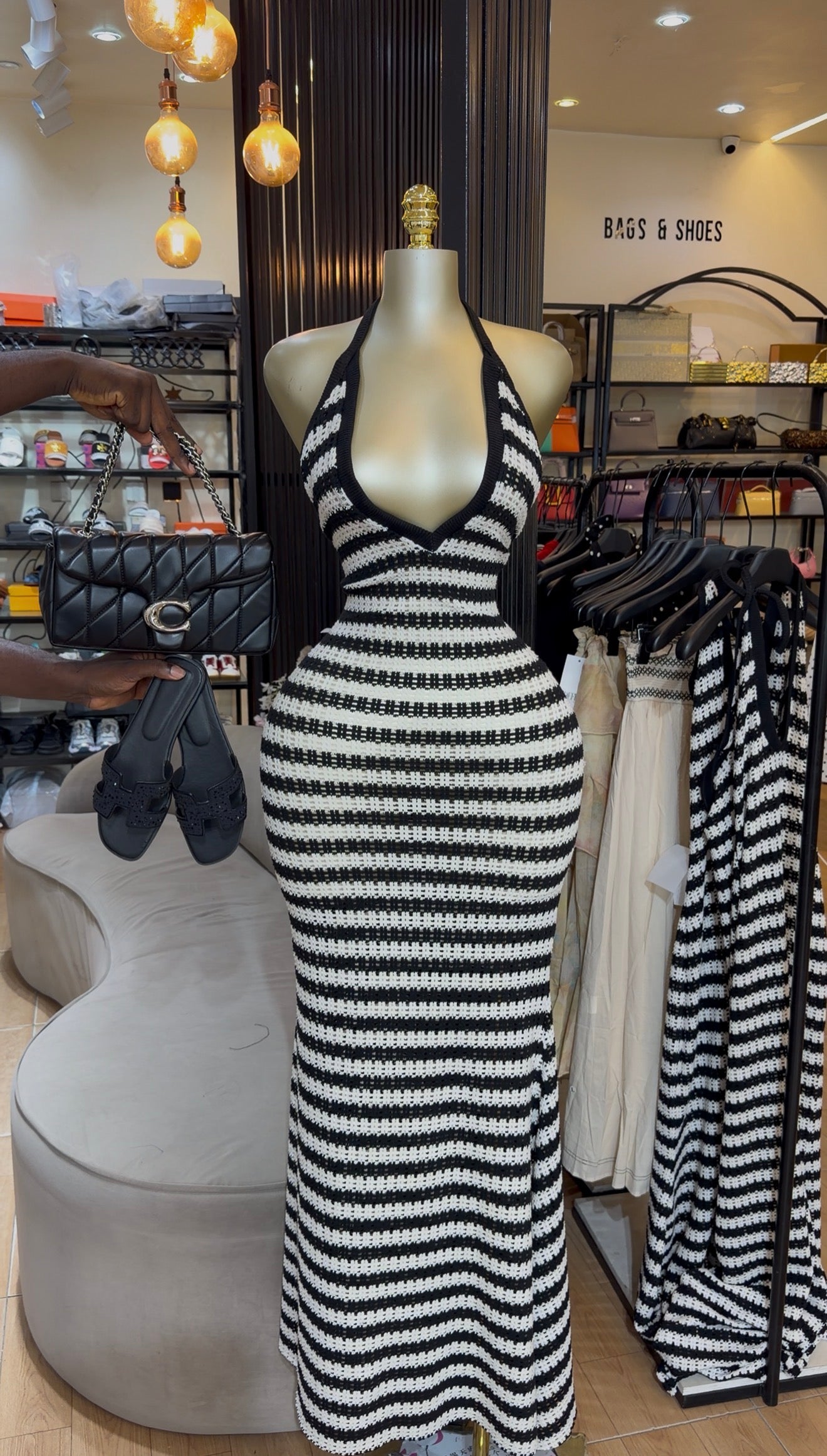 Stripe knitted dress