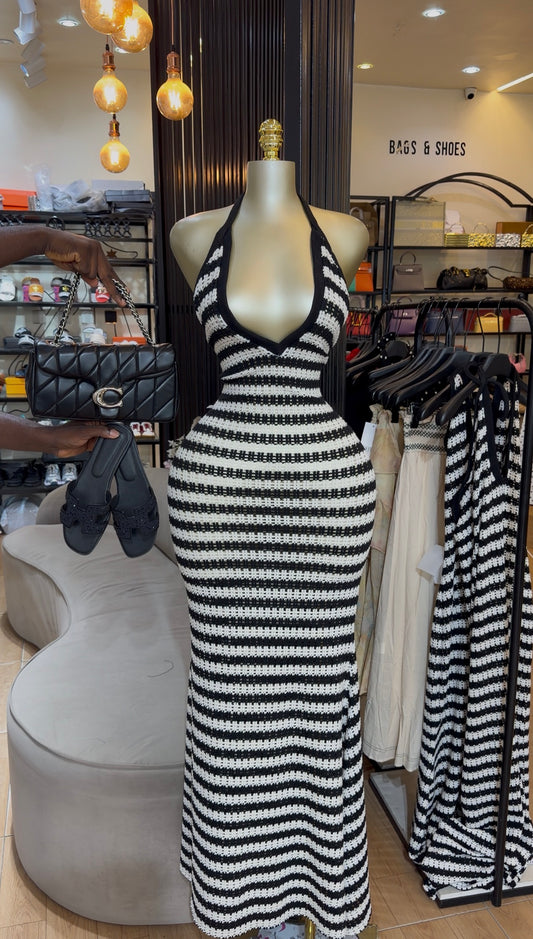 Stripe knitted dress