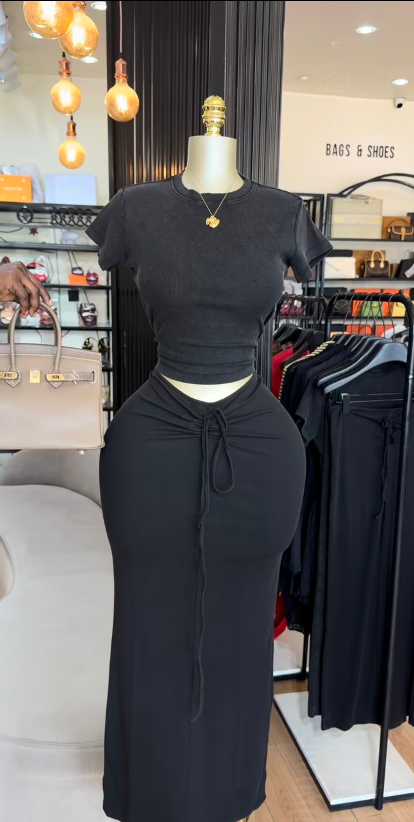 Draw string skirt set