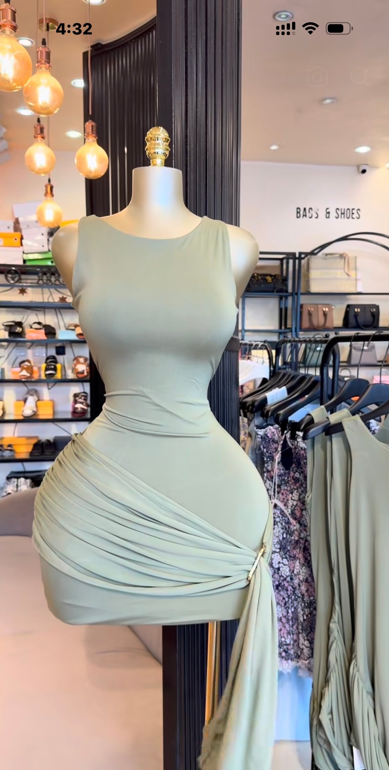 Green mini dress