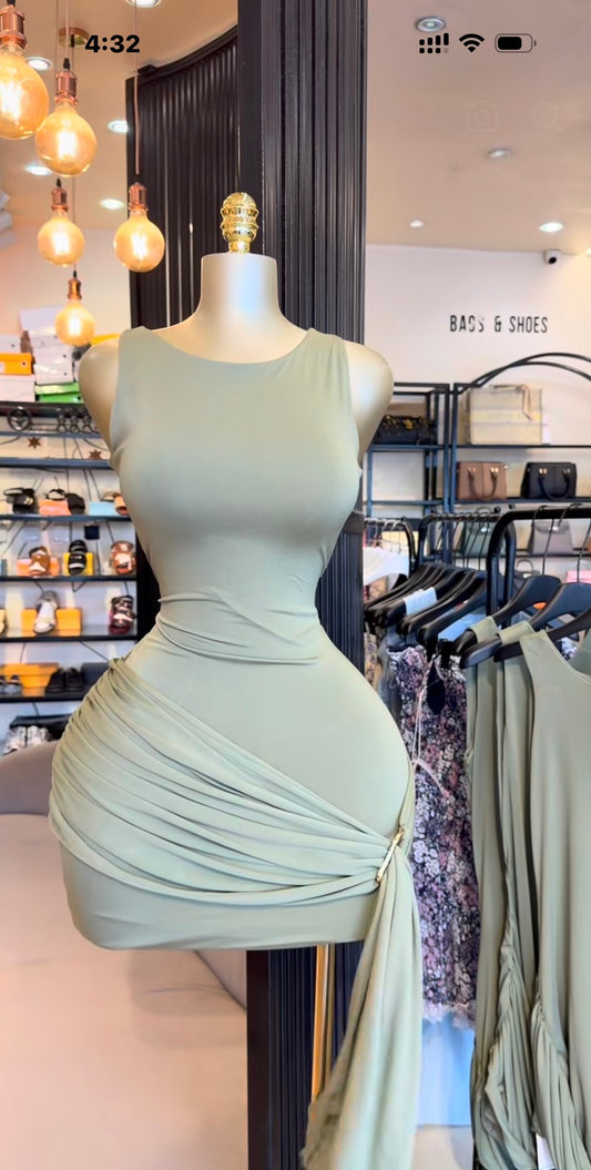 Green mini dress