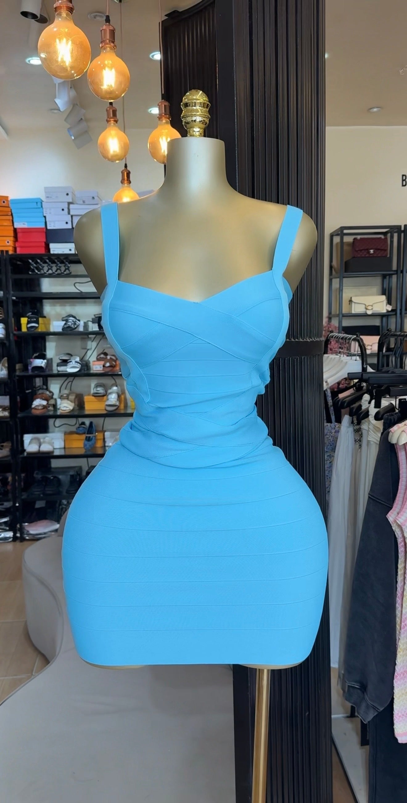 Blue bandage dress