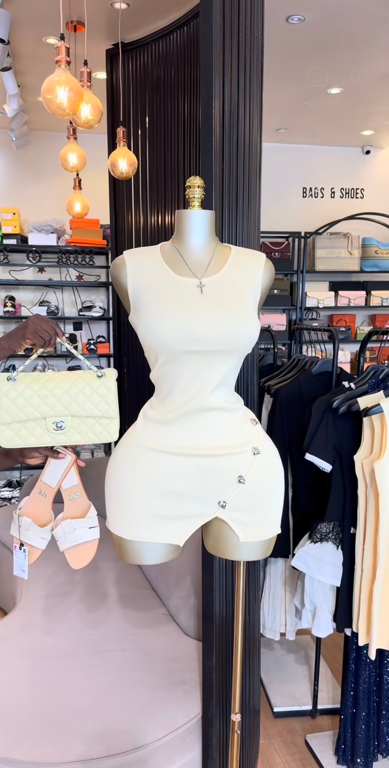 Yellow mini dress