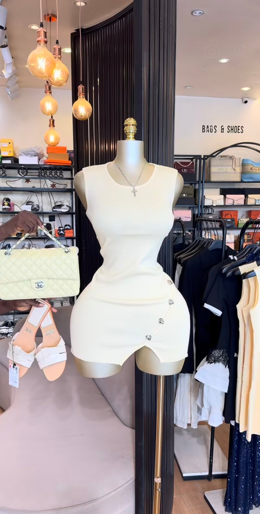 Yellow mini dress