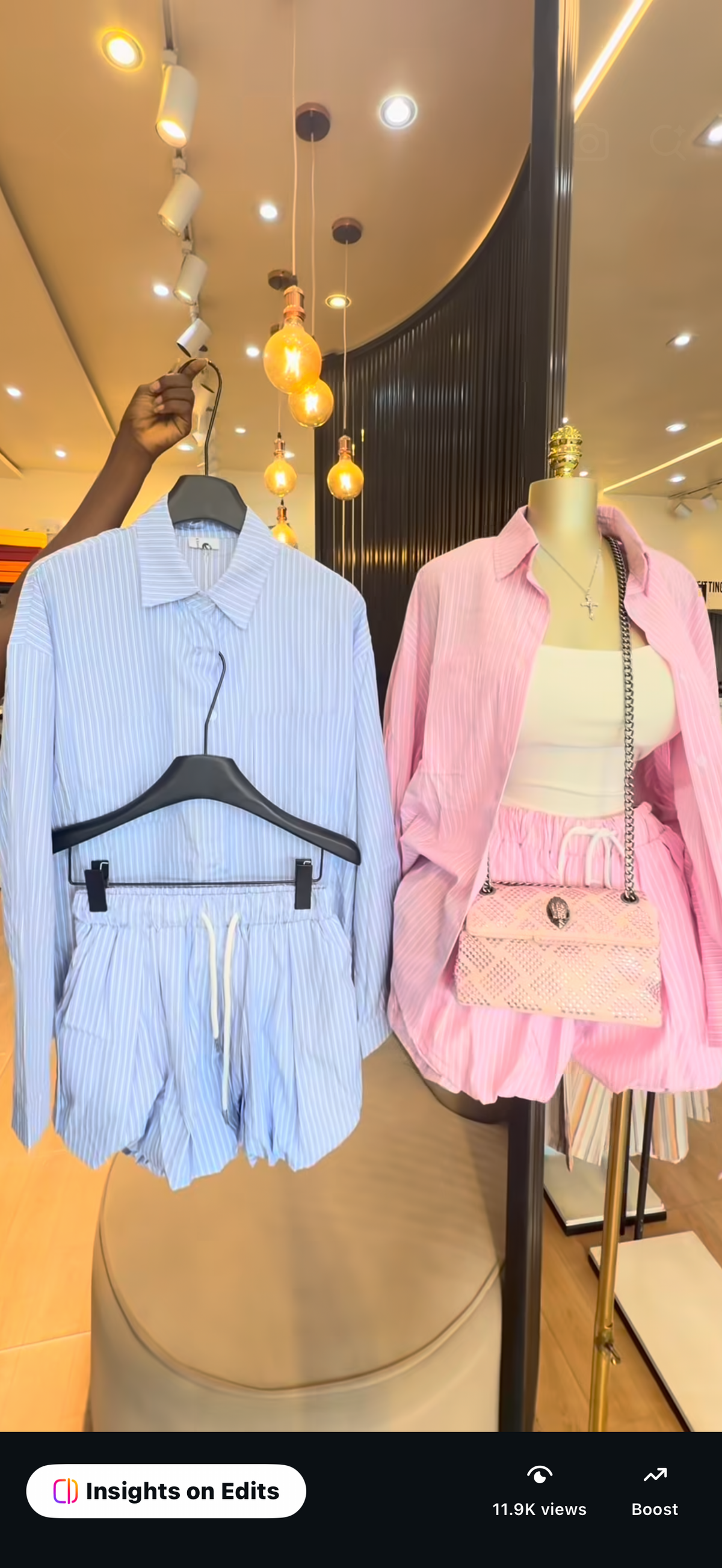 Stripe bubble short set