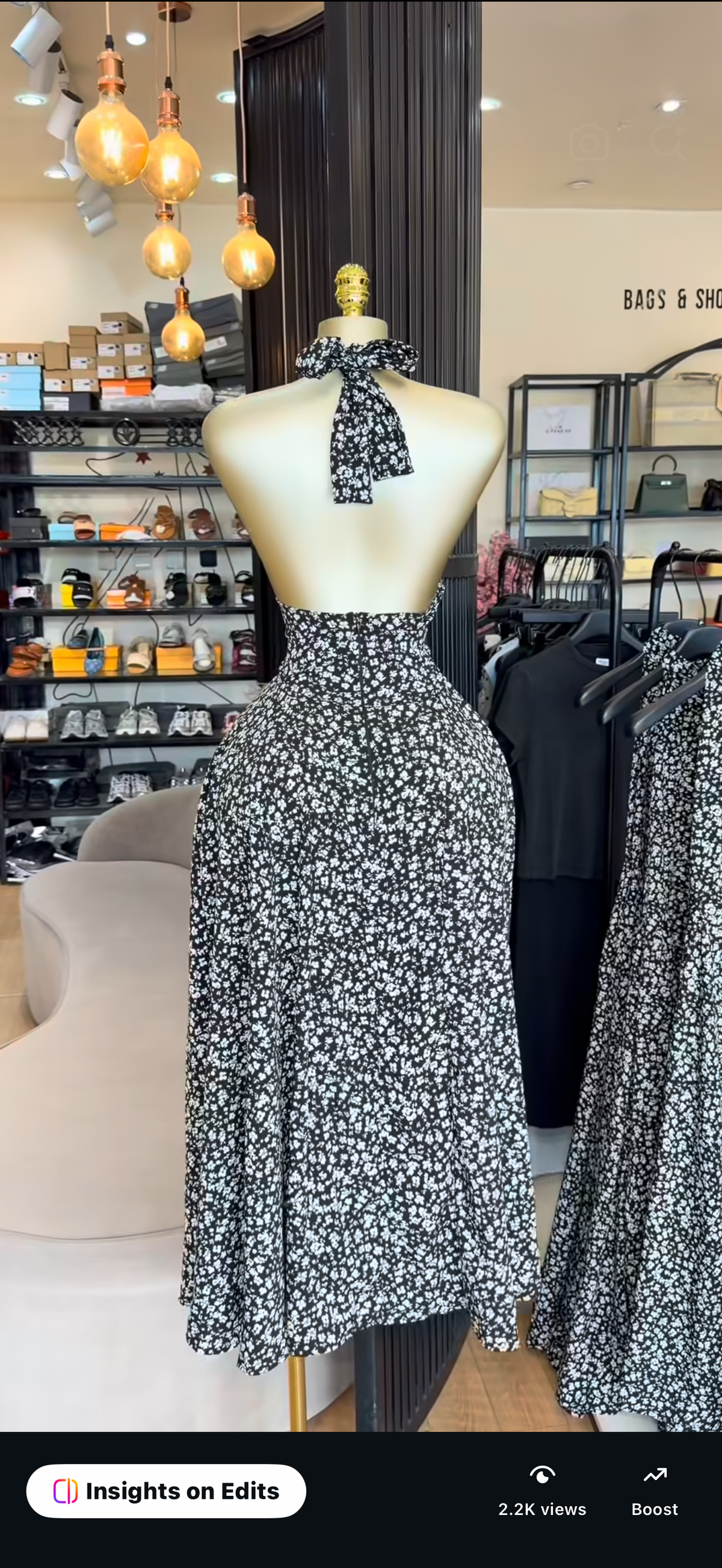 Halter neck flare dress