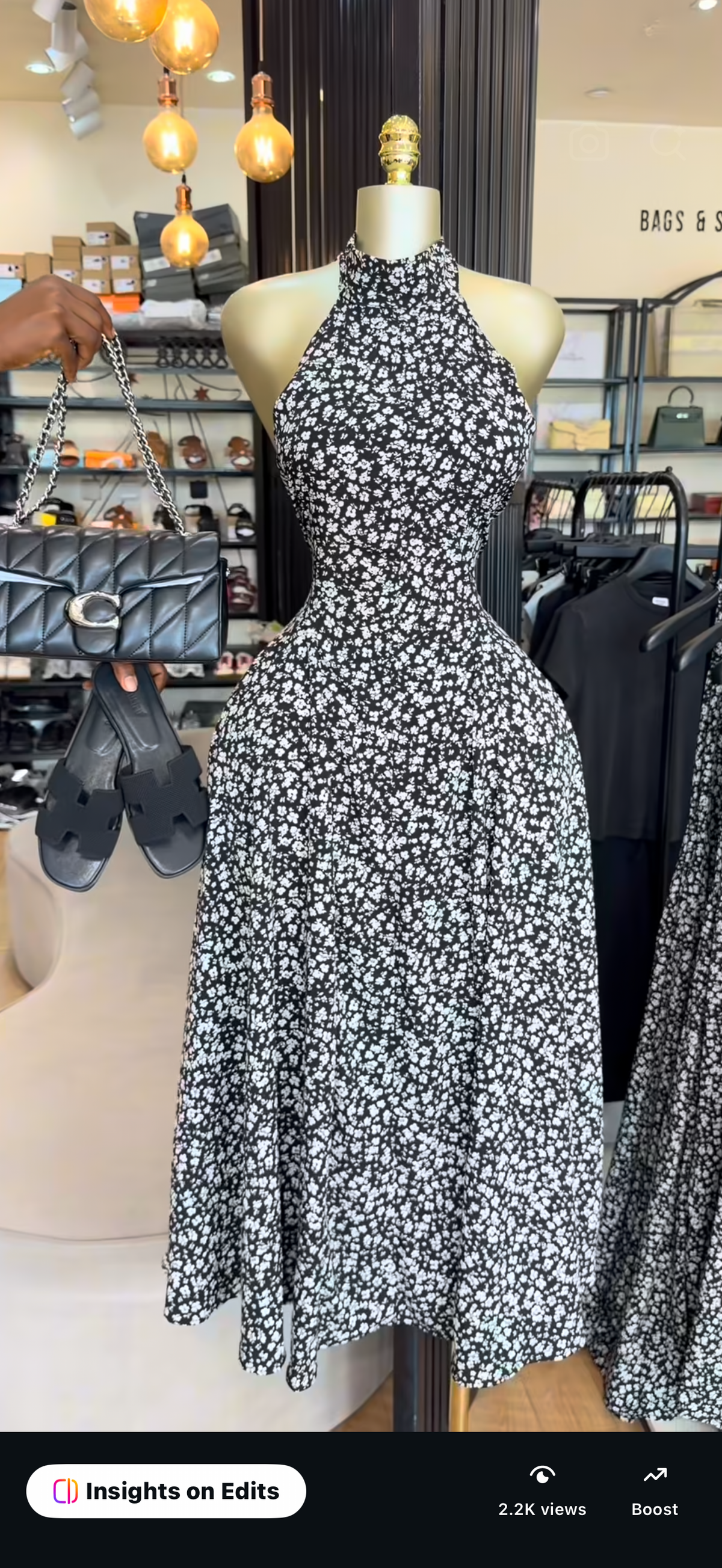 Halter neck flare dress