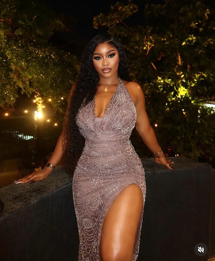 Halter Neck Gown With Slit